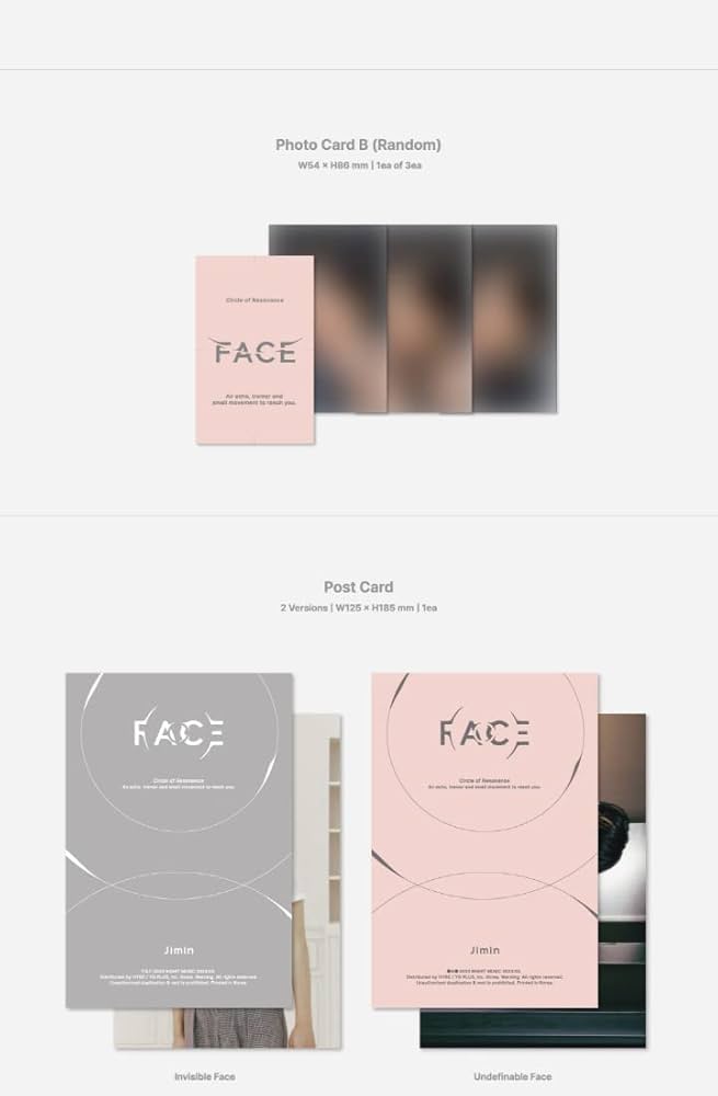 JIMIN, JI MIN, BTS - BTS Jimin FACE 1st Solo Album Random